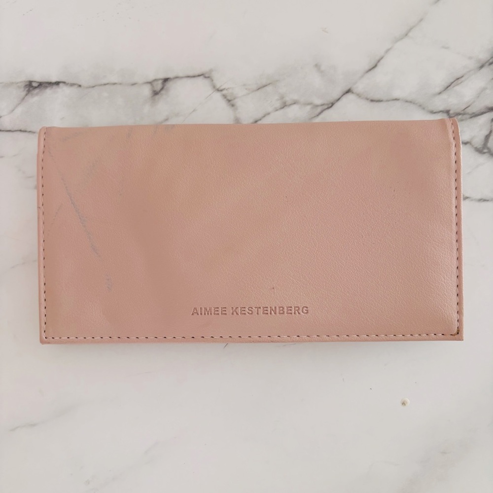 Aimee Kestenberg Marietta Blush Pink Leather Bi-Fold Flat Long Wallet